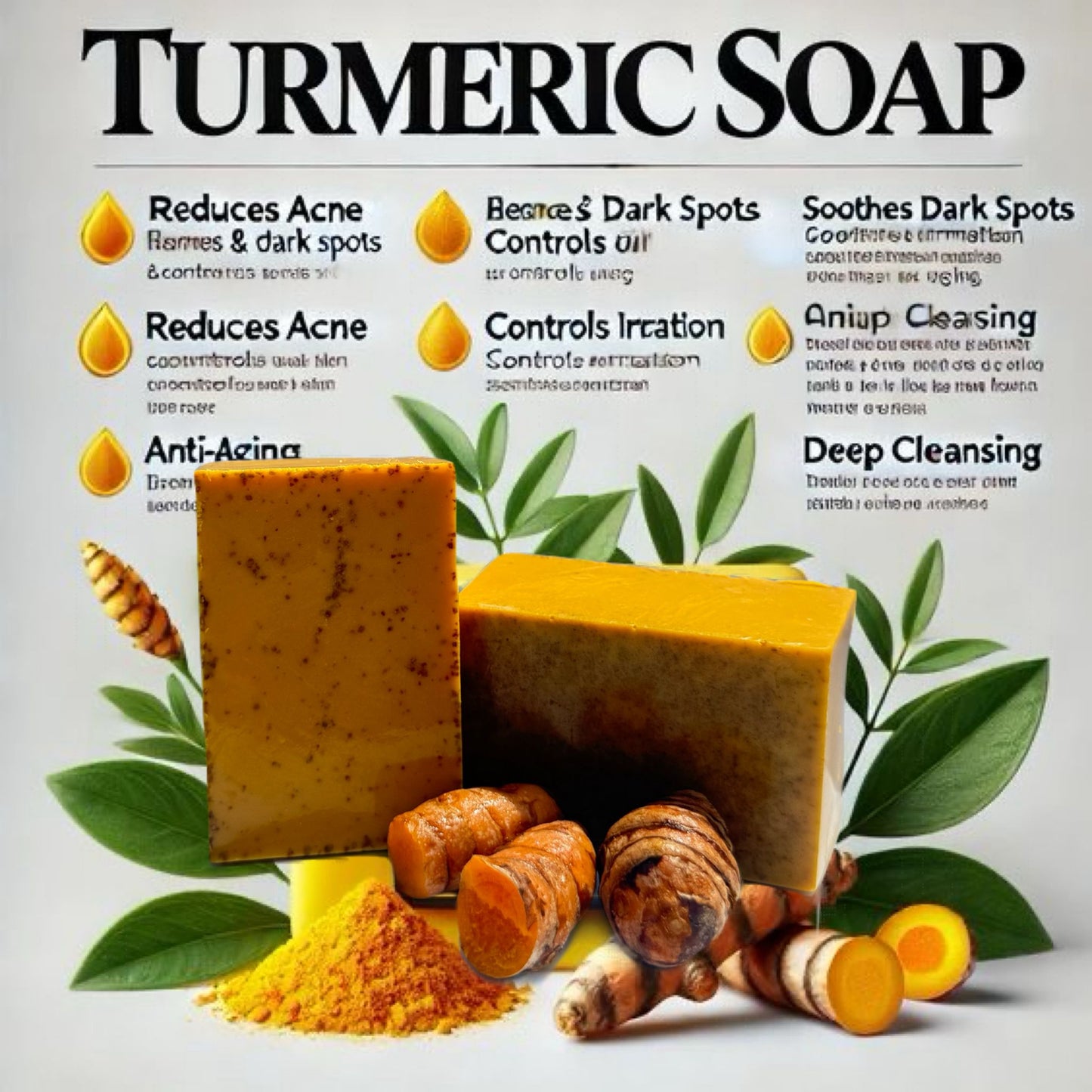 Turmeric SeaMoss Aloe Vera Brightening face/Body soap for acne & Dark mark Removal - hydration & Smoothing